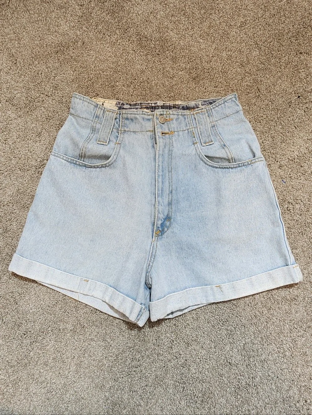 High-Waist Light Blue Denim Shorts